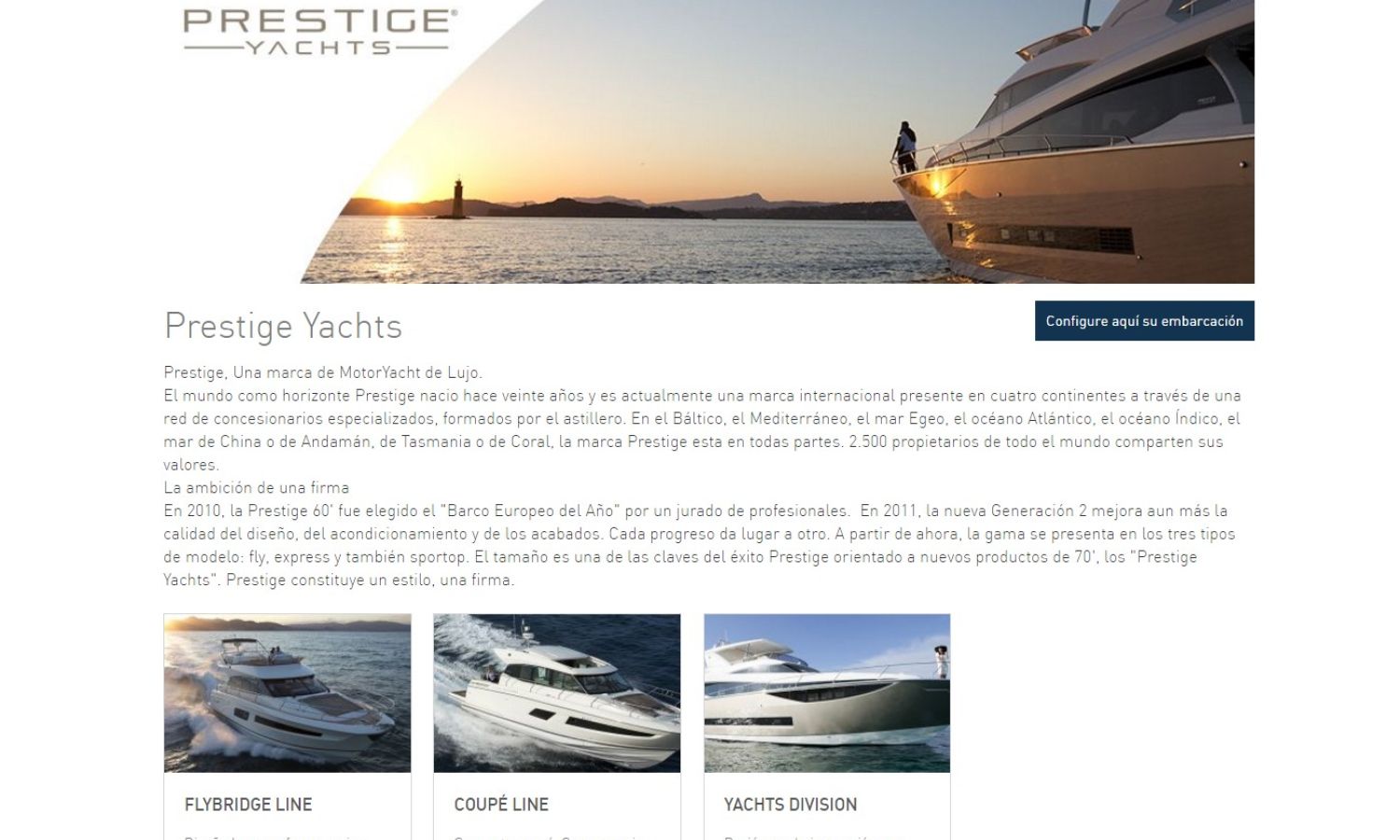 NUEVO CONFIGURADOR PARA EMBARCACIONES PRESTIGE