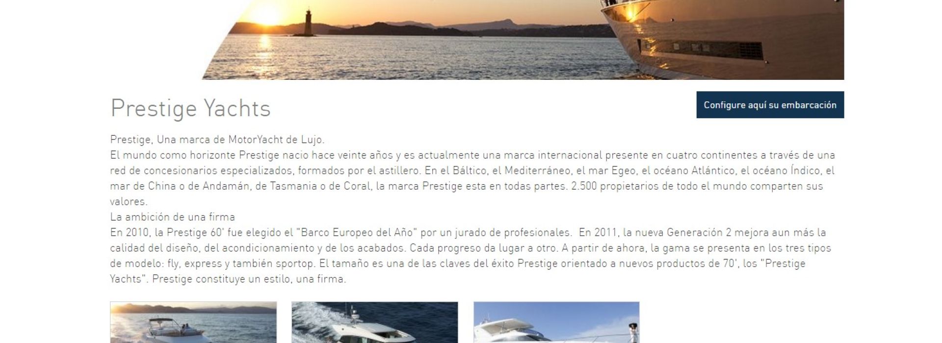 NUEVO CONFIGURADOR PARA EMBARCACIONES PRESTIGE